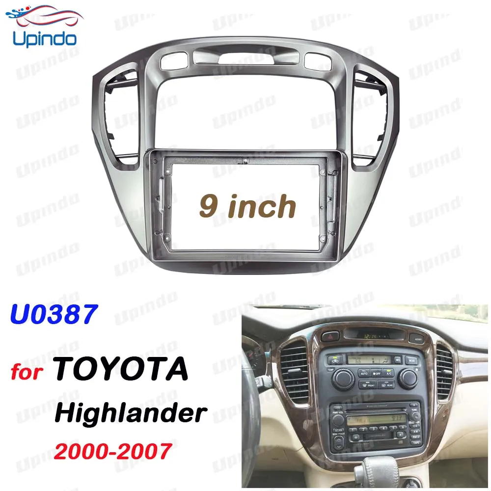 

Car Accessories 2 Din 9 Inch Radio Fascia DVD GPS MP5 Panel Frame for Toyota Highlander 2000-2007 Dashboard Mount Kit