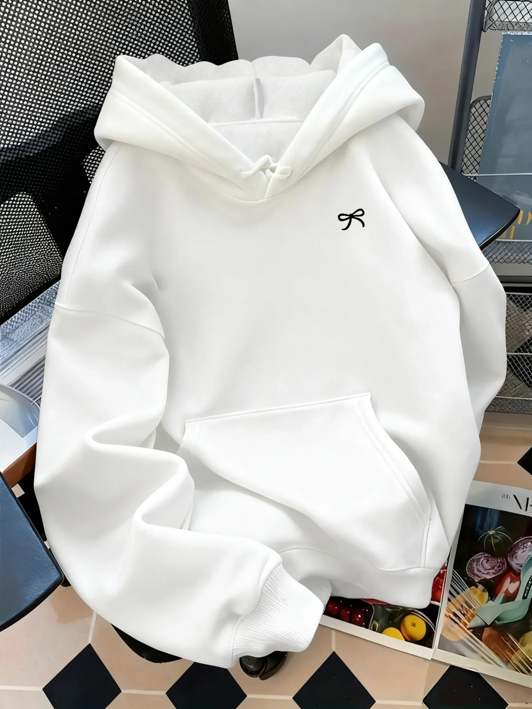 2026 Schleifendruck-Kapuzenpullover Unisex Herbst Winter Warmer Pullover Urbaner Street-Style Tägliche Mode Langarm-Hoodie – Detail 13