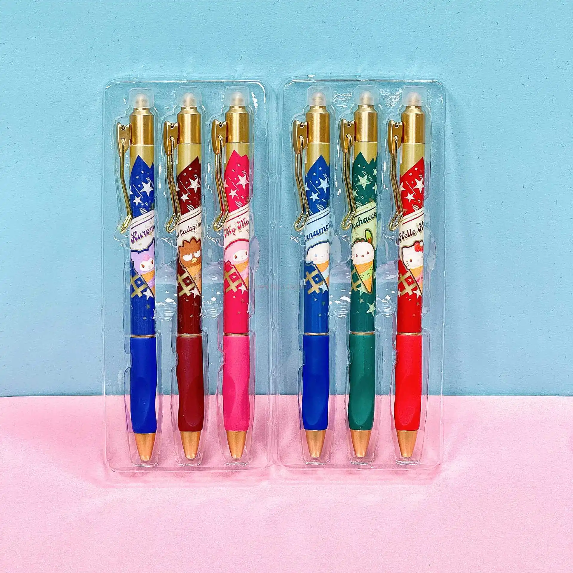 

6/36pcs Sanrio Cone Series Erasable Gel Pen Cute Hello Kitty Kuromi Smooth St Head Erasable Black Signature Pen Stationery Gift