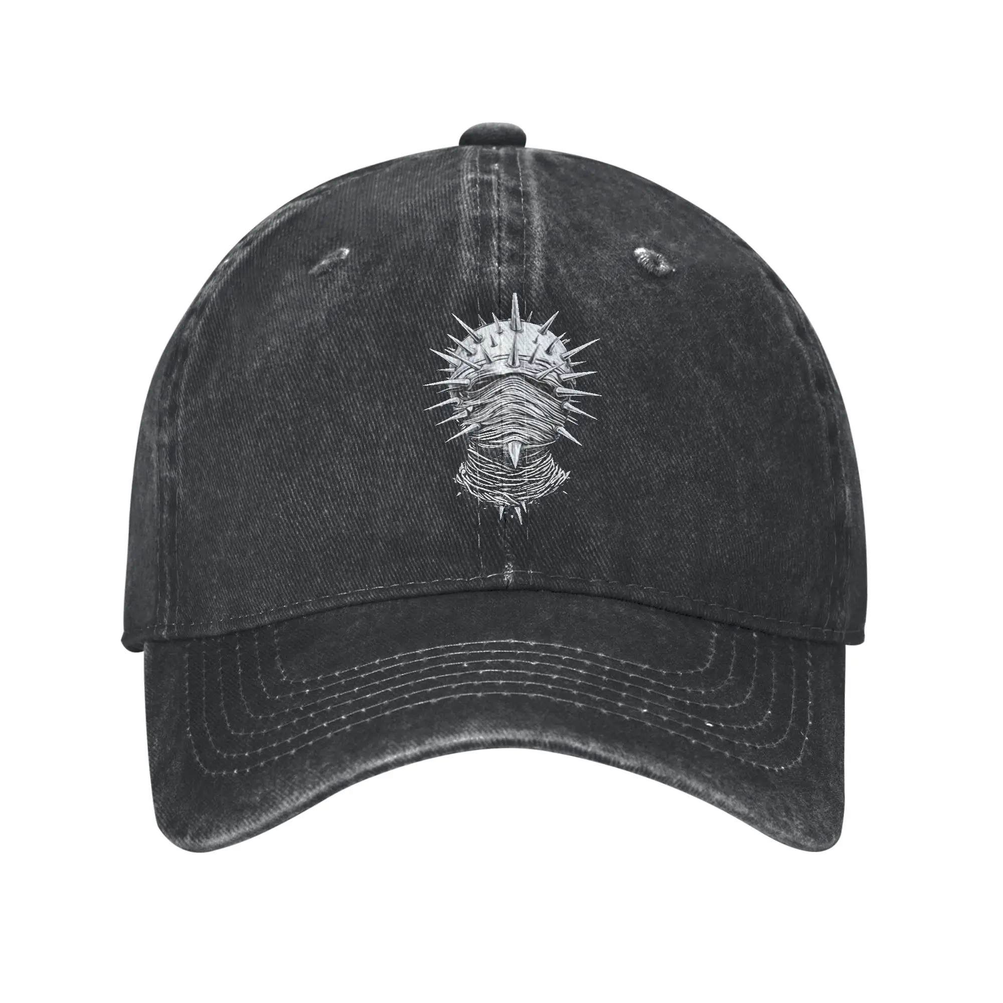 Pure Color Dad Hats Spiked Wrapped Mask Hellraiser Horror Black White Line Art Women's Hat Sun Visor Baseball Caps  Peaked Cap
