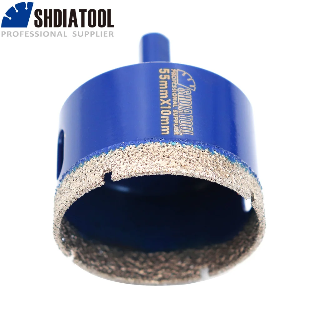 SHDIATOOL 1pc Diamond Core Cutter Drill Bit Triangle Shank Dry Drill Hole Saw for Tile Marble Ceramic Drilling Hole Saw 6-68mm