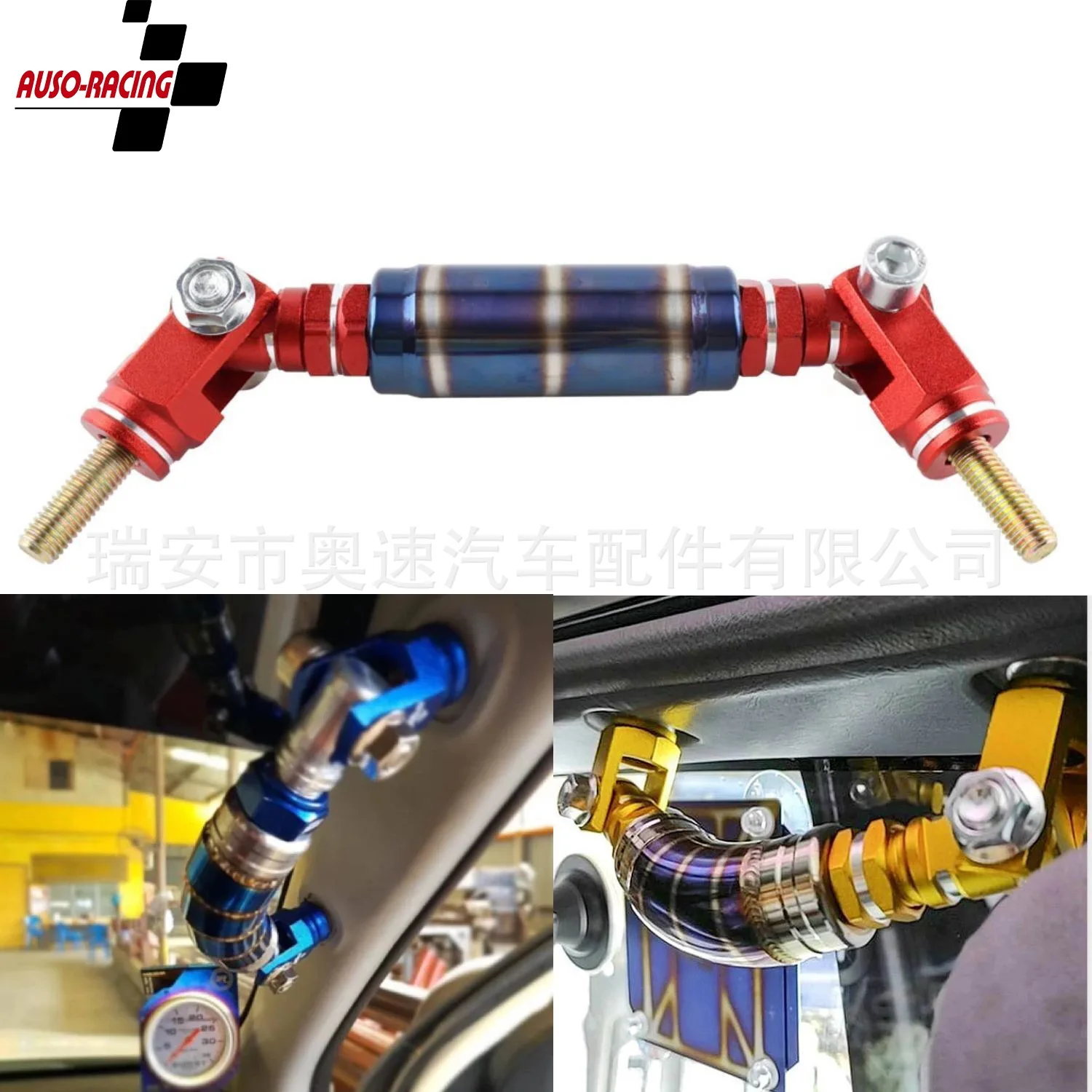 

Car modification aluminum alloy universal baking paint blue hook decorative handle, co driver passenger armrest