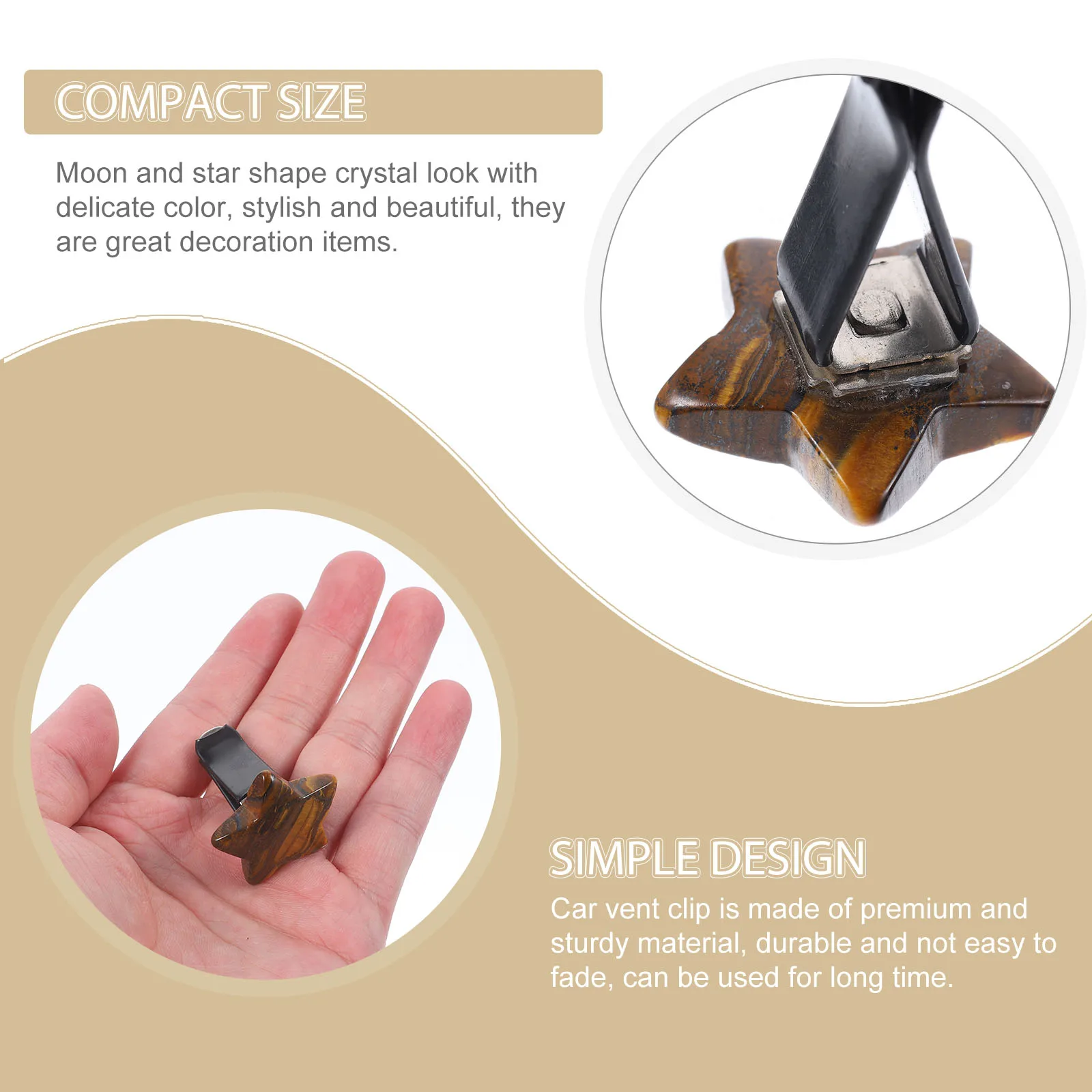 

2pcs Crystal Moon Car Vent Clips Durable Decor Air Outlet Car Air Vent Decorations Fragrance Dashboard Ornament