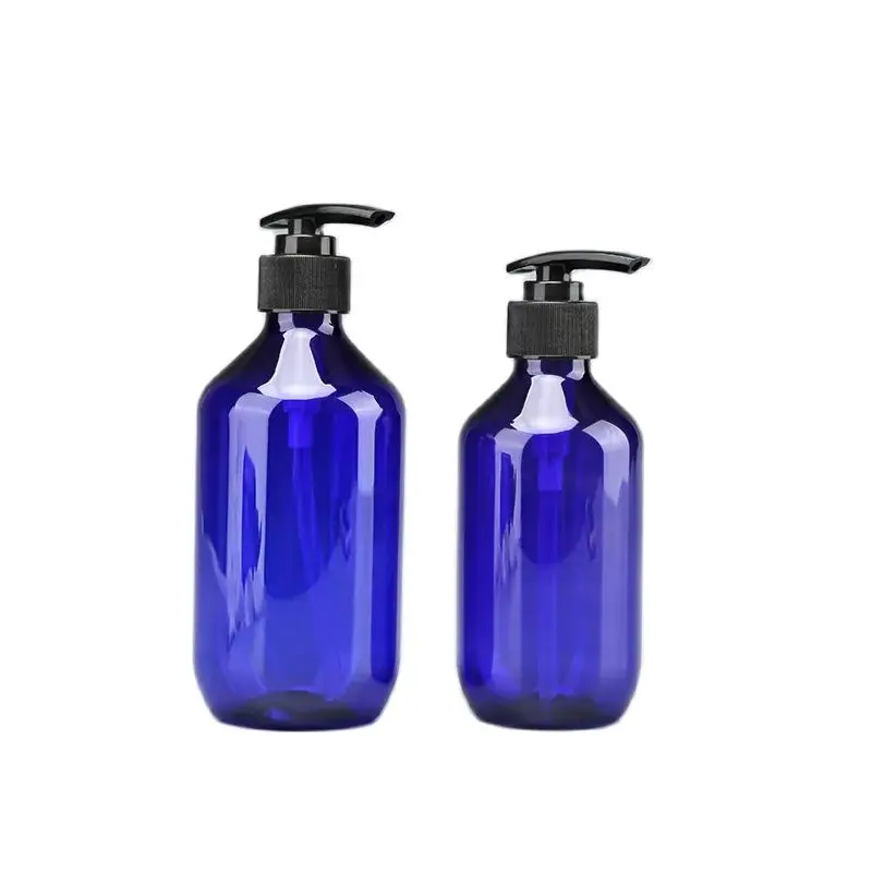 

10ps Hot Selling Funds Plastic Shampoo Shower Gel Bottle 300/400g Blue Hand Sanitizer Refillable Liquid Soap Dispenser Container