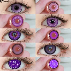 UYAAI 1 Pair Colored Purple Lenses for Halloween Copslay Hoshino Ai Multicontacts y2k Violet Kitagawa Eyes Lense Korean Colorcon