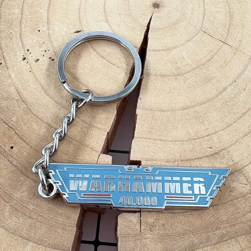 Warhaammer-Llavero con Logo de 40K, llavero de juego de ciencia ficción, Fans de jugadores, coleccionar regalos, recuerdos periféricos, accesorios de decoración colgantes