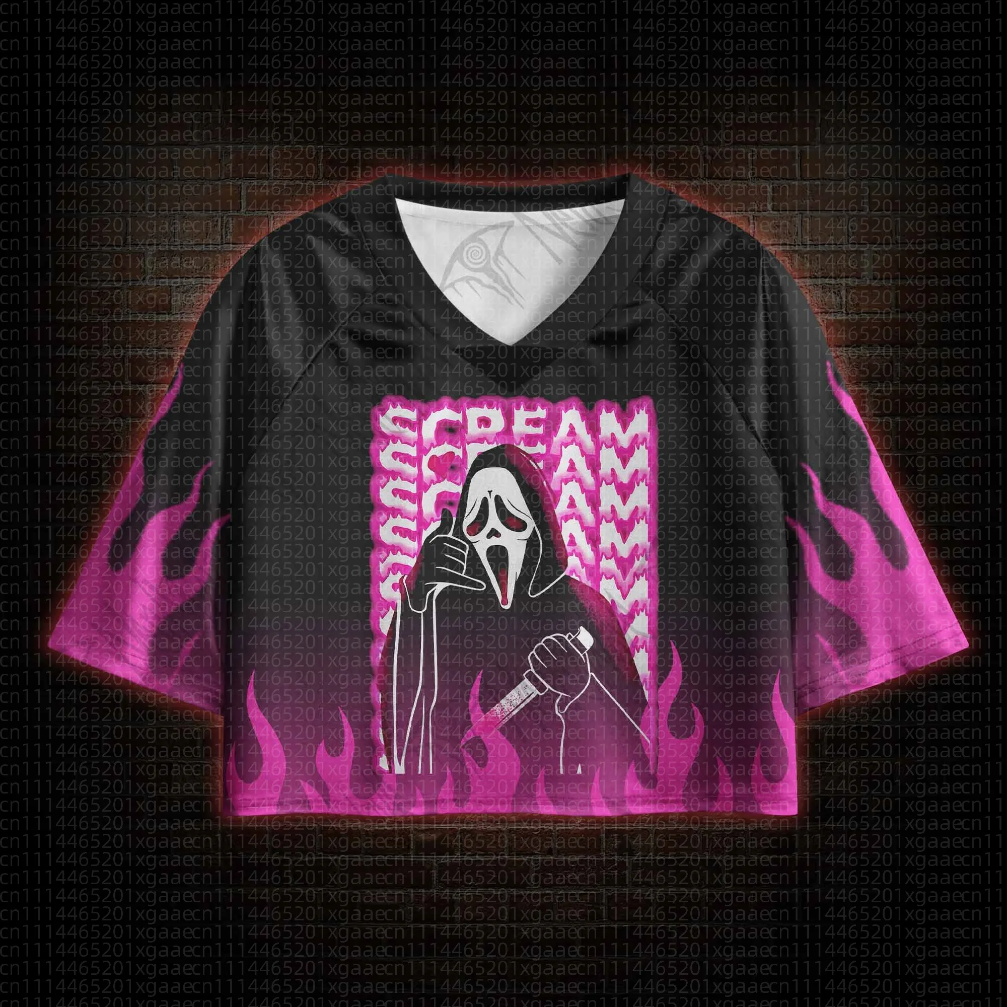 2026 New Movie Sports Fashion Adult Children V-neck Crop Top T-shirt Street View Clothing Gothic Horror Fan Gift