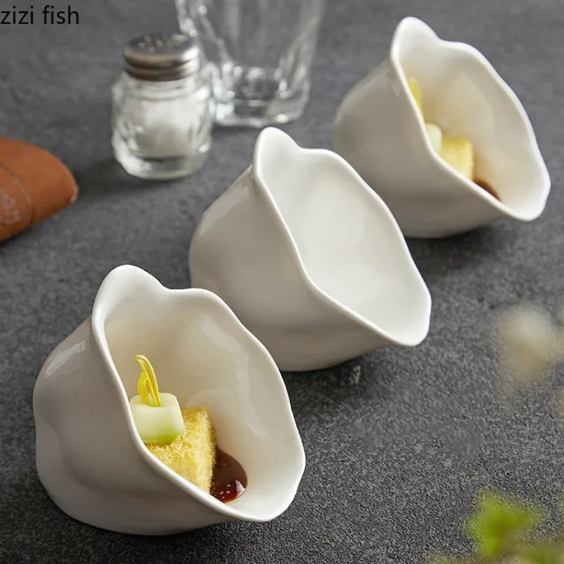 White Ceramic Bowl Dessert Bowls Dim Sum Dish Sauce Bowls Snack Plate Salad Bowl Dinner Plates Fruit Plate Sashimi Disc Cake Pan