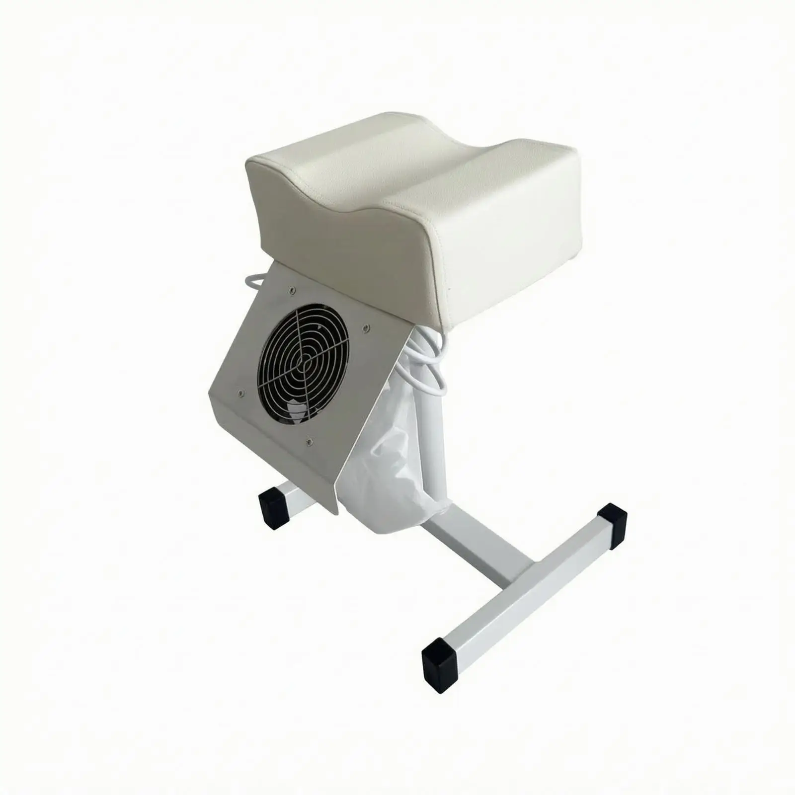 Professional Electric Fan Footstool for Pedicure Feet with Upholstered Top Storage Pouch and Non Marking Base
