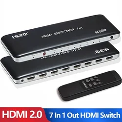 Switch HDMI 4K 60Hz Switcher HDMI 2.0 7x1 4x1 3x1 Switch audio video HDMI Supporto HDR HDCP2.2 per PS3/4 XBOX DVD PC Monitor HDTV