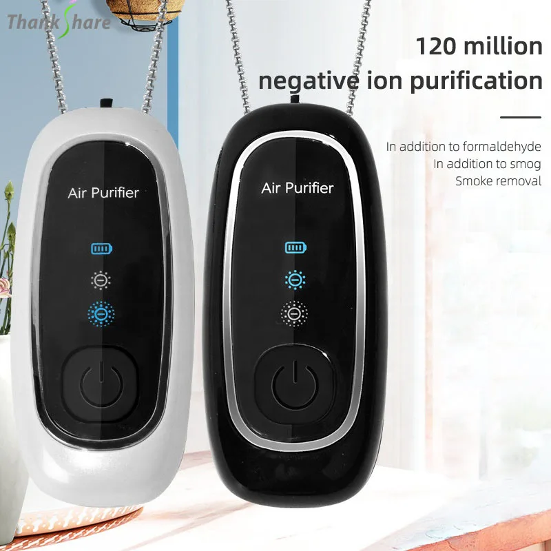 USB Charge Air Ozonizer Purifier Portable Home Ionizer Personal Necklace Wearable Air Purifier Negative Ions Ozone Machine