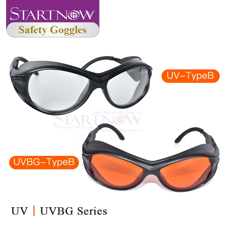 Startnow UV 레이저 보호 방사선 마킹 안전 안경, 190-540nm 보호 CE 블루 라이트, 355nm, 388nm, 405nm 아이 고글