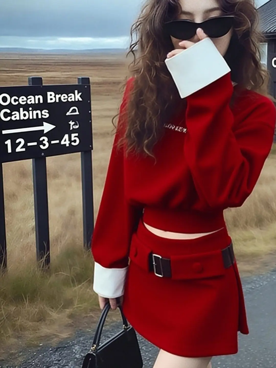 

plus Size Red Sweatirt And Skirt Set Spring Faion Korean Sle Youthful Two-Piece Suit Casual Breathable Comfortable
