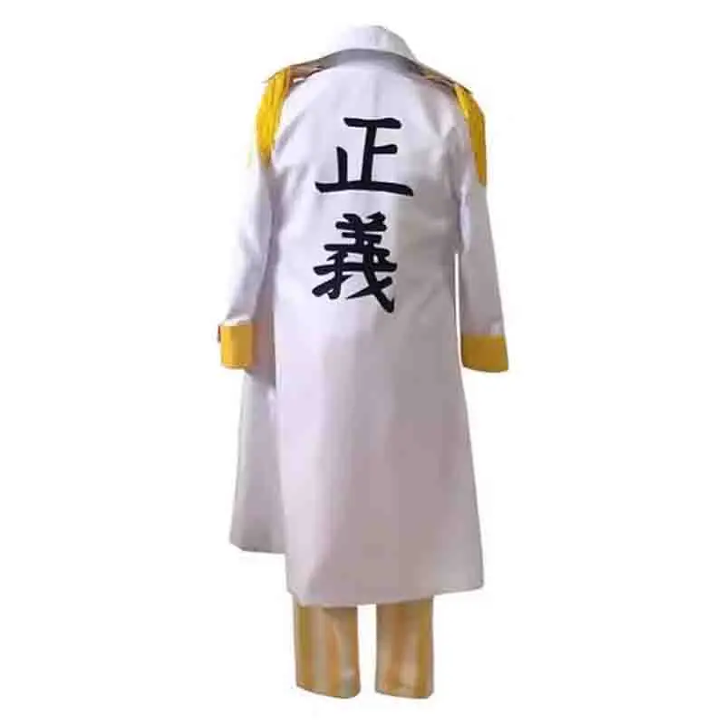 Anime One Piece Gorousei Kizaru Taisho Borsalino Cosplay Costume Admiral Uniform Suit Set Adult Unisex Halloween Outfit Shoes