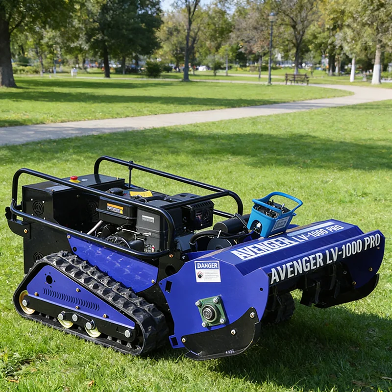 Customized CE EPA Low-Noise Electric Tracked Remote Control Lawn Mower Easy Assembly Lithium Battery Hillside Garden