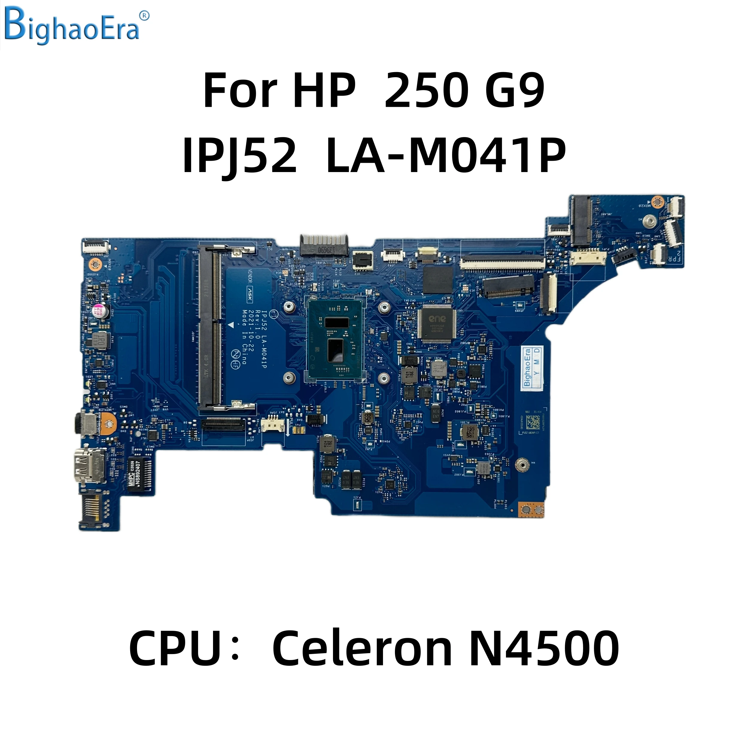 IPJ52 LA-M041P para la placa base del ordenador portátil HP 250 G9 con CPU Intel Celeron N4500 DDR4 UMA SPS:N08746-001 N08746-601