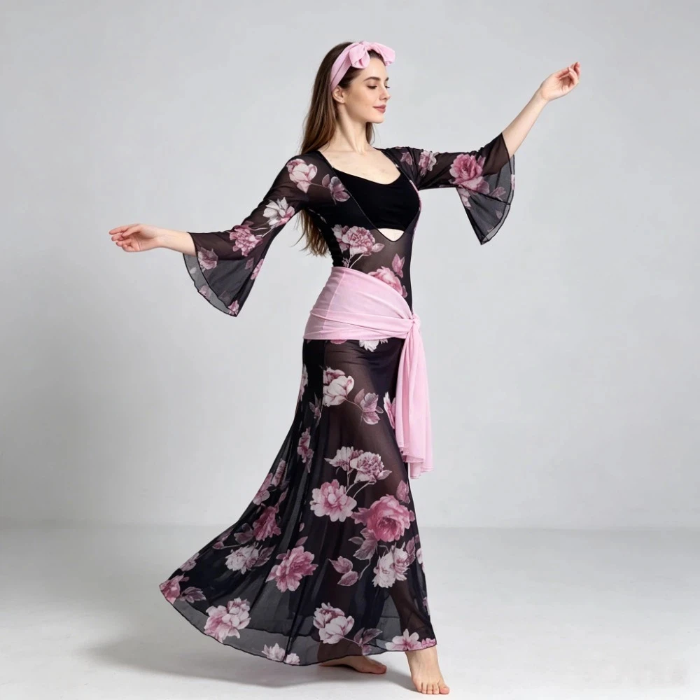 

2026 New Belly Dance Costume Balady Shabby Saidi Oriental Dance Practice Wear Folk Robe Stage Performance Outfit For Women