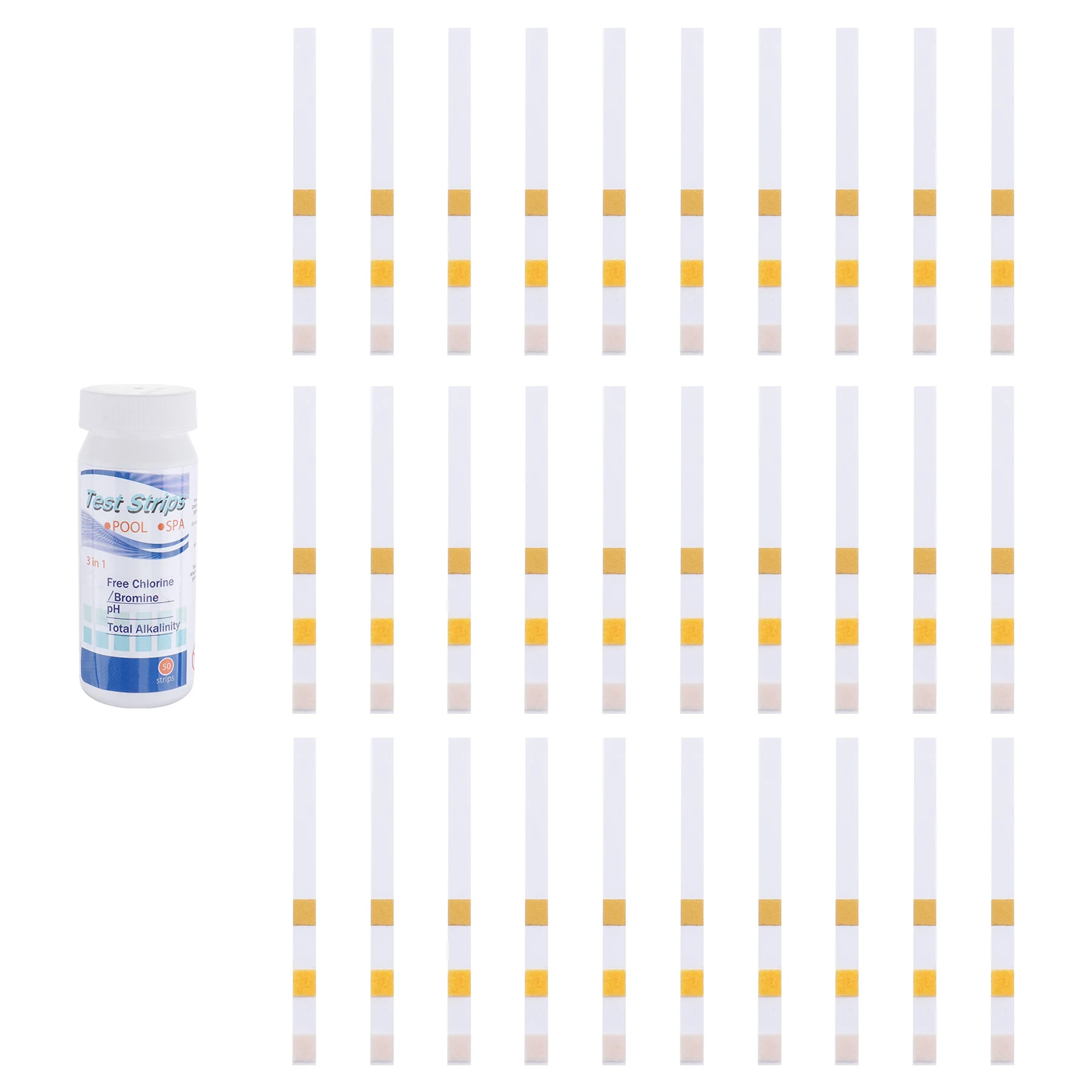 

50pcs Water Test Strips PH Practical Reagent Hardness Tool Spa Pool Testing Paper Quality Assurance Instruments 3 in 1
