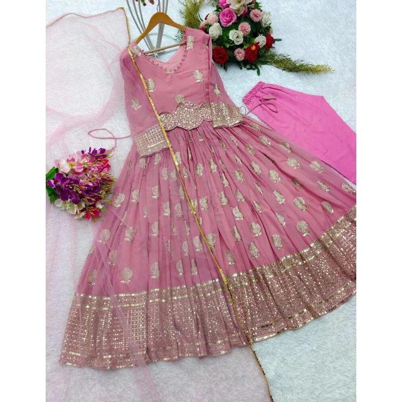 Vestido de diseñador de terciopelo pesado con traje Salwar para mujer paquistaní indio Dupatta