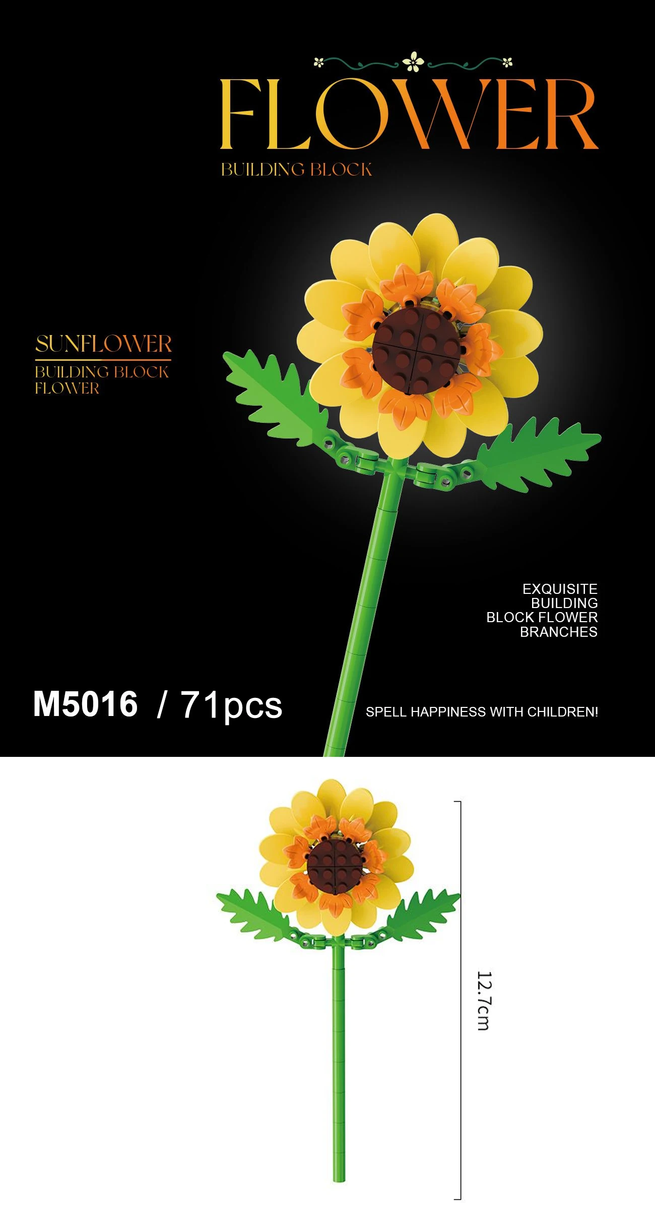 Baustein-Blumenset, DIY-Blumendekorations-Kit, geeignet für Tischdekoration und Raumaccessoires – eine perfekte Geschenkidee – Detail 7