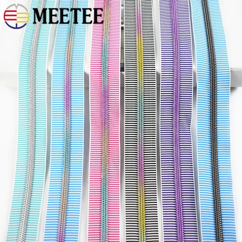 3-10Meters 5# Nylon Zippers Coil Zipper Tapes for Bags Garment Zip Repair Kit DIY Clothing Luggage Zips Sewing Accessories