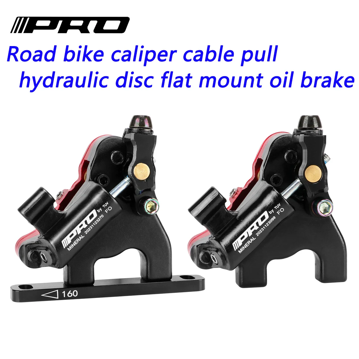 Road bicycle cable pull hydraulic caliper hand variable oil disc flat-mounted hydraulic brake disc oil brake 160mm six nail disc