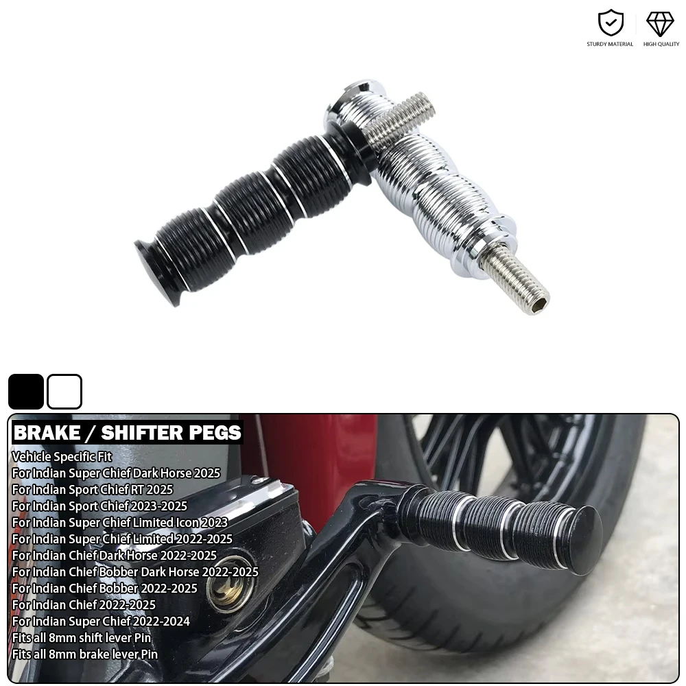 8mm Gear-Shifter Extension Shift Gear Lever Rear Brake Pin Enlarger For Indian Scout Chief Dark Horse Roadmaster Chieftain Icon