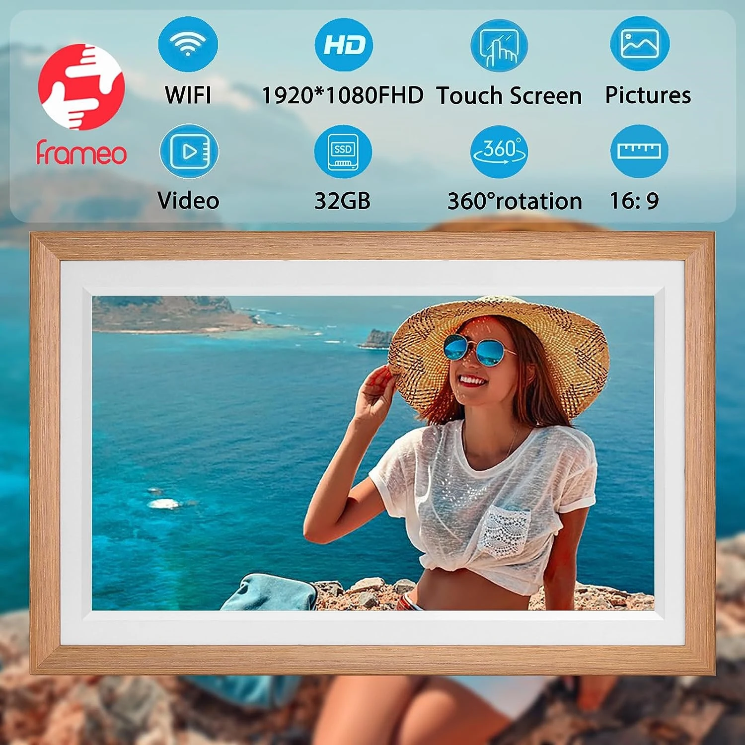 32GB Akıllı Büyük Dokunmatik E - Digital Photo Frame Wifi incelemesi ve fiyatı
