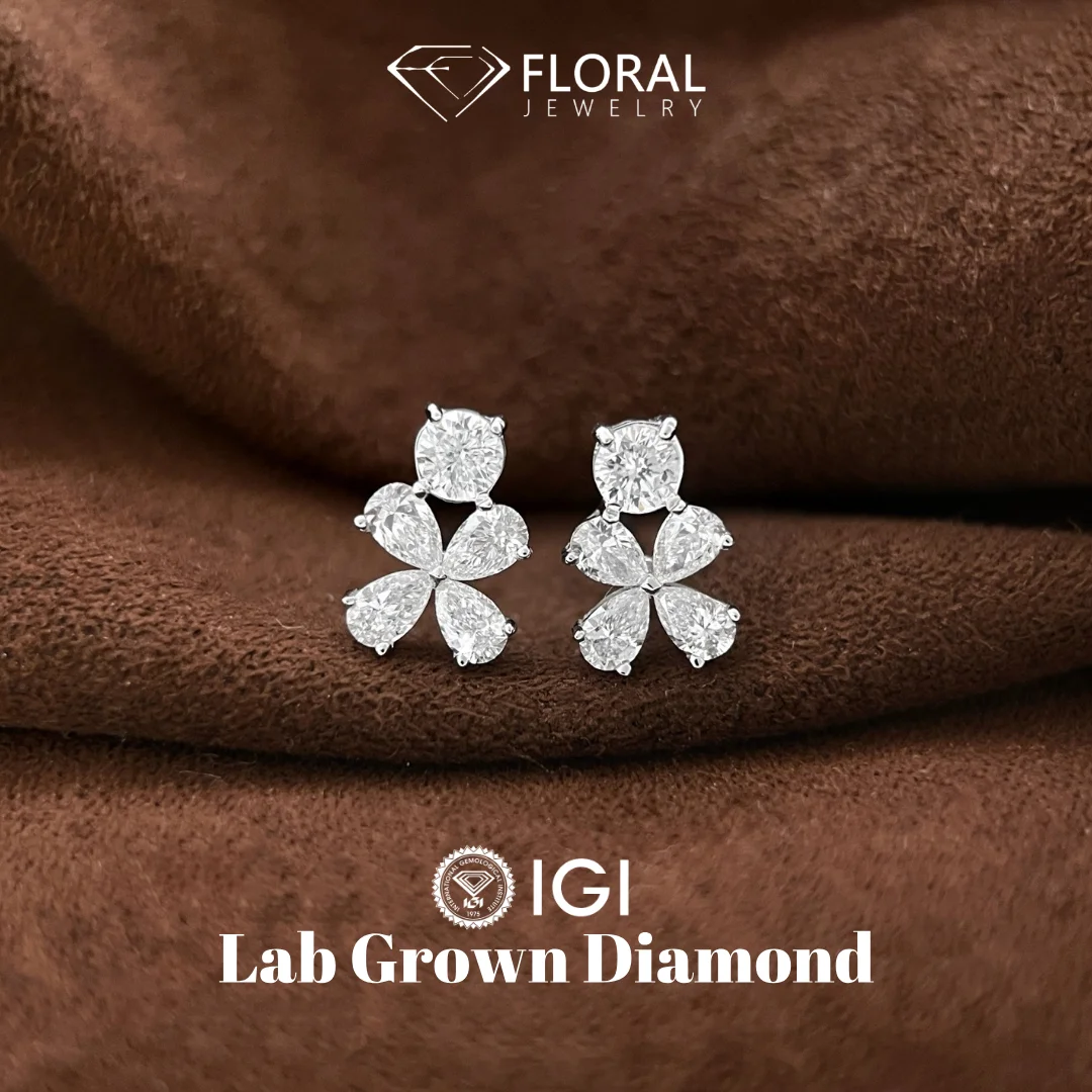 Lab Grown Diamond Pear Cut 9K 10K 18K White Gold 925 Silver 1ctw DEF VS HPHT Diamond Small Stud Earrings Jewelry & Accessories