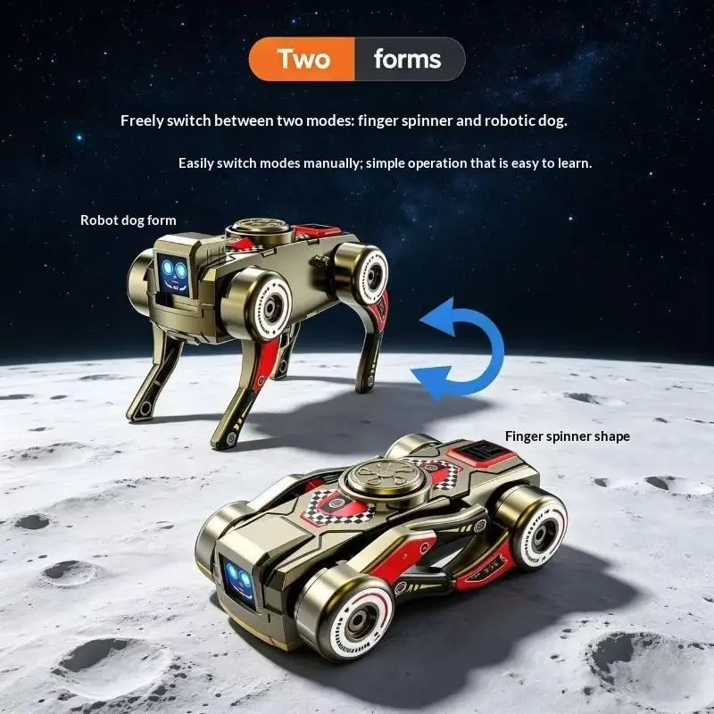 *360° Rotating Robot Dog Fidget Gyro Creative Deformed Deformation Design Transforming Robot Dog Fidget Toy Antistress Sensory
