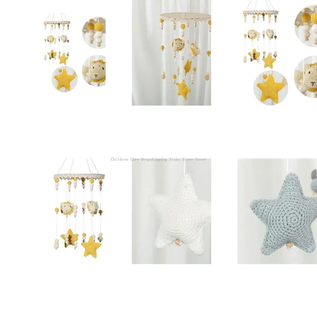 Crib ornament speelgoed gehaakte dieren rammelaar mobiel speelgoed baby kinderwagen decoraties