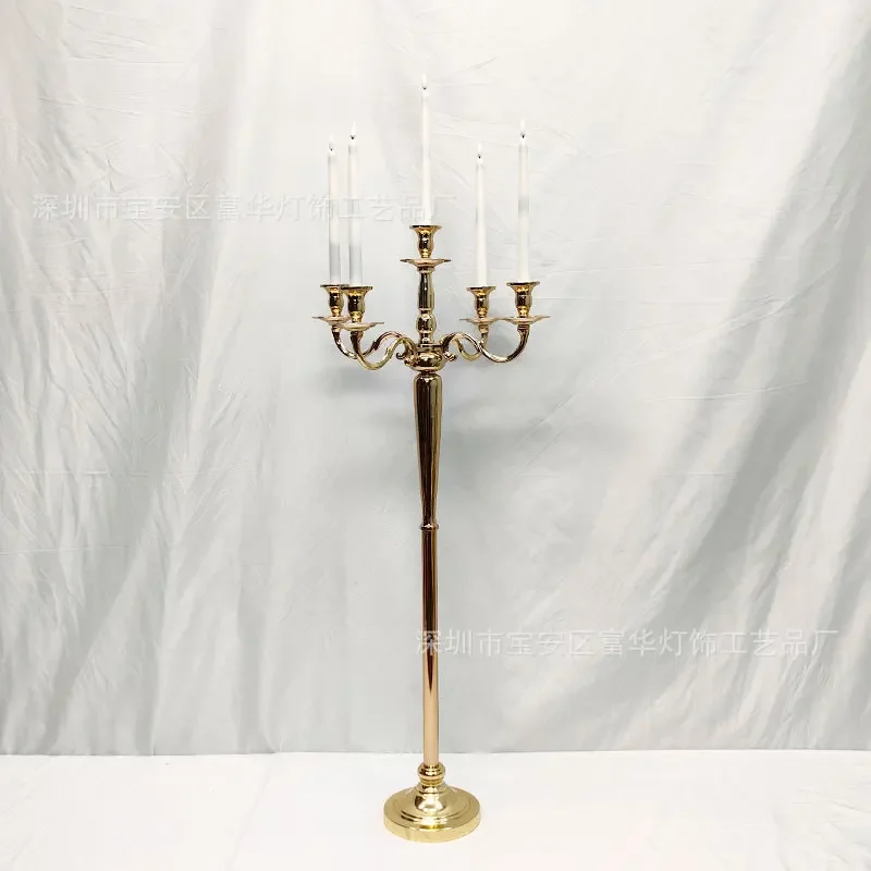 5-head candle holder ornament, luxurious high-end iron candle decoration for living room dining table, candlelight dinner