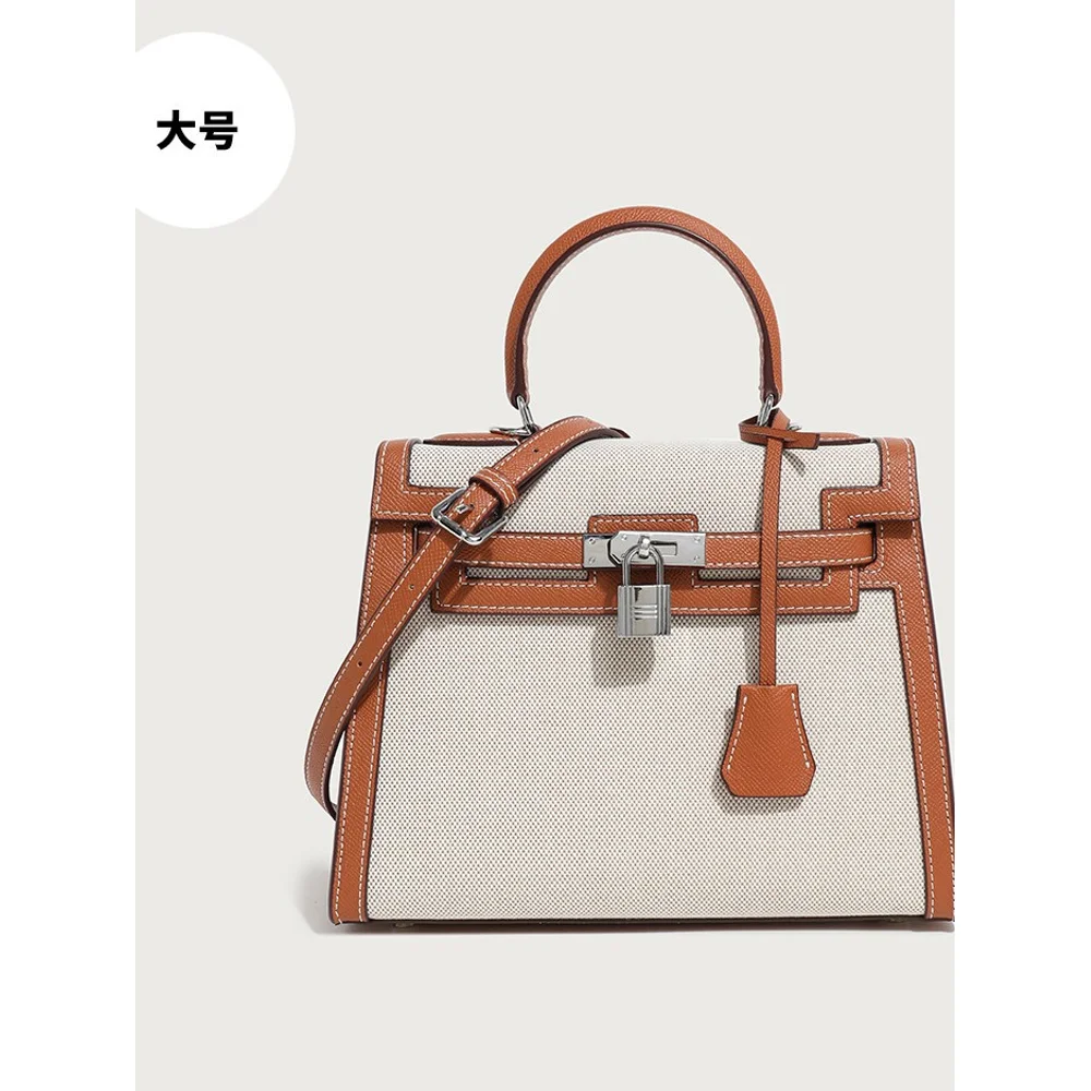 

2025 Women's Large Capacity Sailcloth Bag, Colorblocked Patchwork Shoulder/handbag With Tote And Crossbody Options