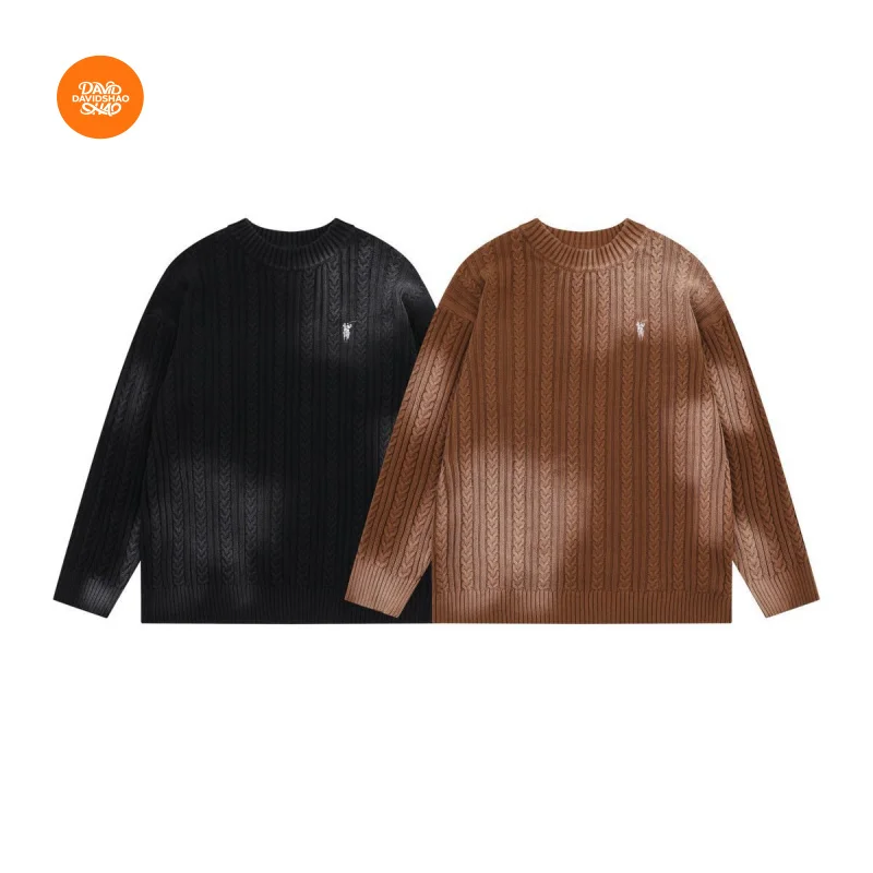

DAVIDSHAO Европейский размер США Одежда высшего качества для улицы Роскошный модный брендовый вязаный свитер Витой свитер