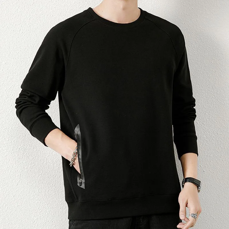 

New Spring and Autumn Fashion Korean Edition Solid Round Neck Loose Versatile and Handsome Youth Casual Long Sleeve Sweater