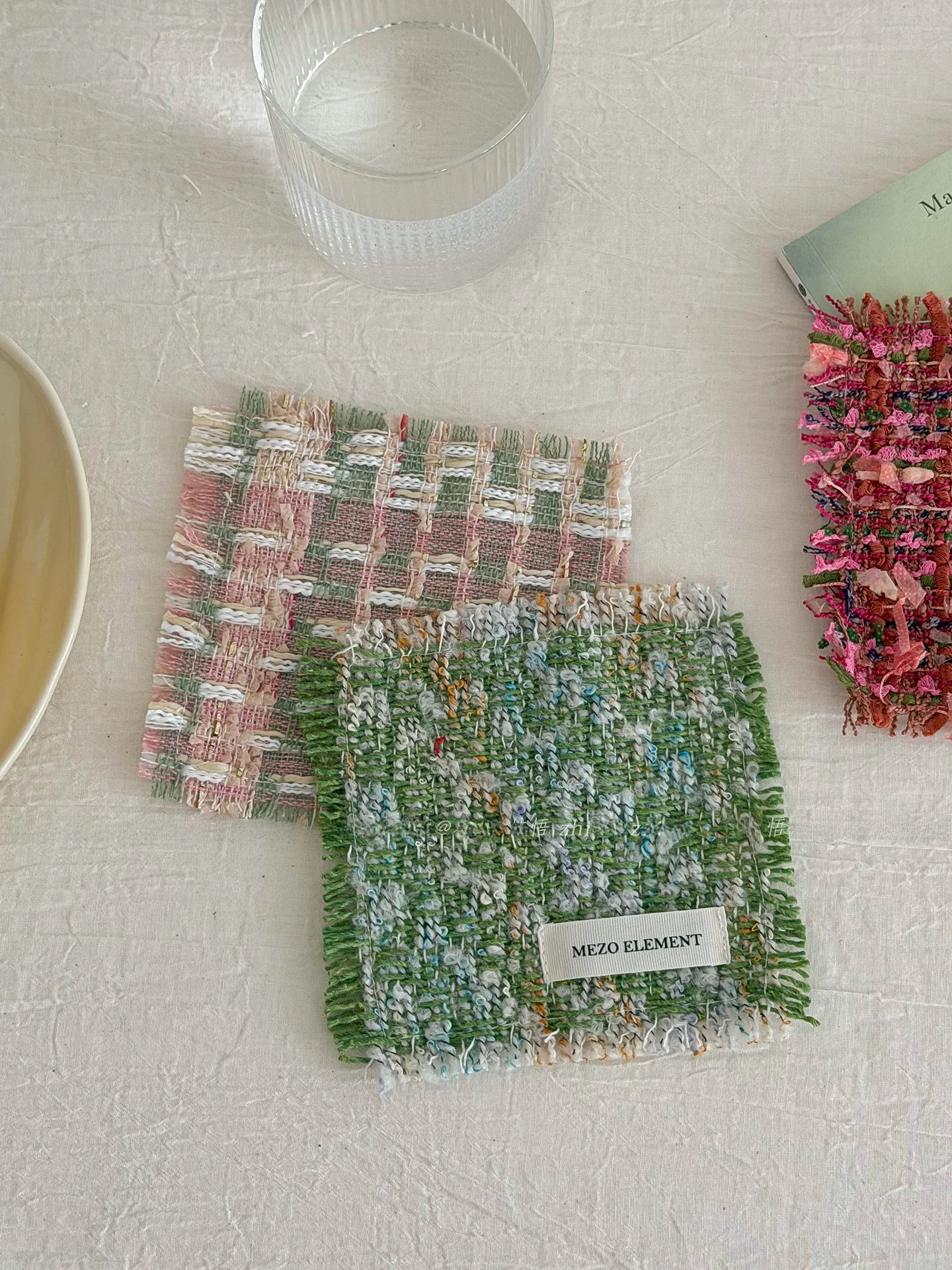 Monet Garden Coaster Immersive Art Tassel Decorative Mat Coffee Shop Props Photography Props Country Style Fabric Coaster