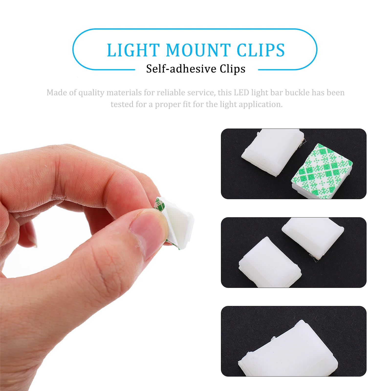 100 pièces barre lumineuse adhésive montage barre lumineuse LED boucles Clips boucles de fixation durables pour lumières LED cadeaux d'utilisation en extérieur