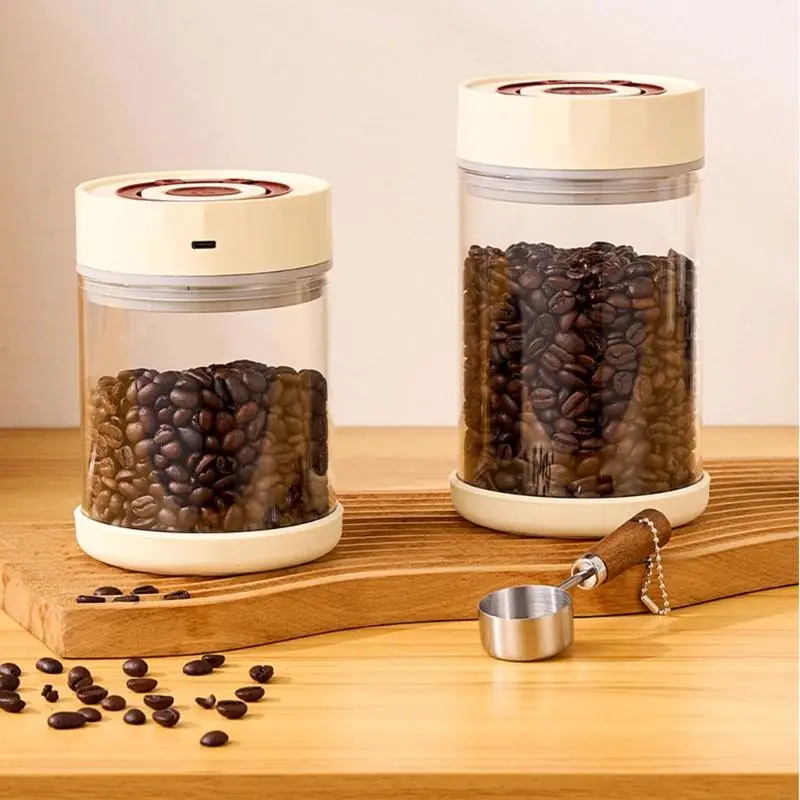 Electric Vacuum Storage Container 800ml 1000ml 1200ml Size For Preserving Quality Of Coffee Grains And Snacks B03E