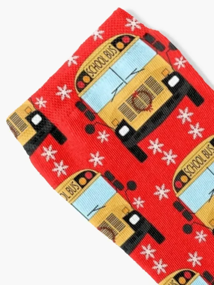 School Bus Driver Christmas Happy Holidays Socks Antiskid soccer with print Boy Child Socks Women's