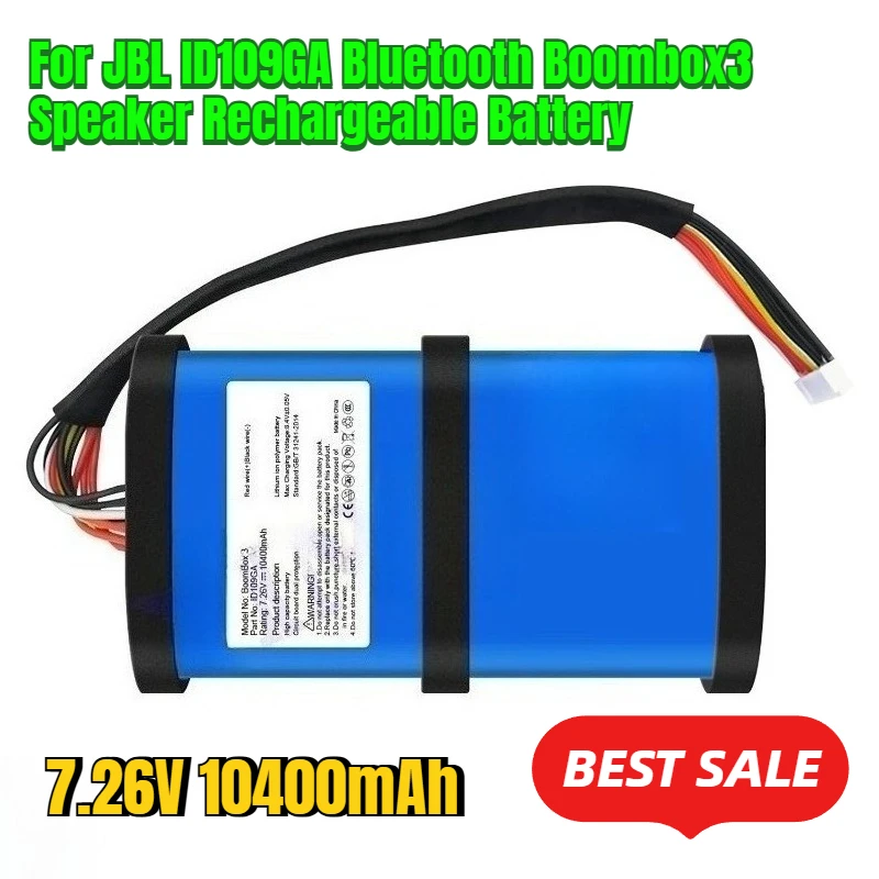 

10400mAh for JBL ID109GA Bluetooth Boombox3 Speaker Rechargeable Battery