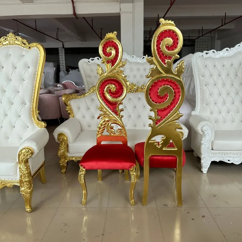 Factory direct sales king and queen high back treasure seat royal luxury wedding chair hotel lobby image chair