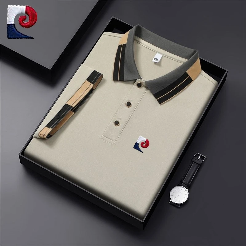 

Summer men's high-quality short sleeved polo shirt, new fashionable and casual, sweat absorbing, breathable and cool T-shirt top