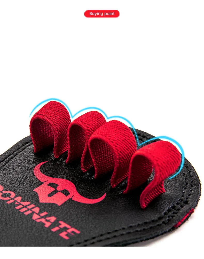 Cowhide Fitness Gym Grip Pads 4 Finger Loop Workout Gloves Men Women Hand Palm Protect Weightlifting Powerlifting Deadlift