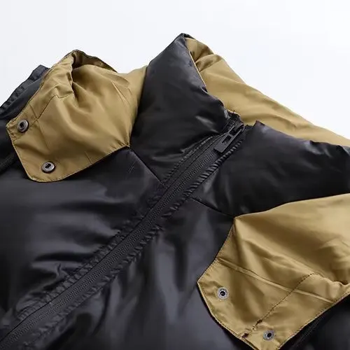 Faionable Bla Hooded Cotton Vest JNLEAOG Women's Street Sle Autumn New Arrival Versatile Long Sve Zipper Closure