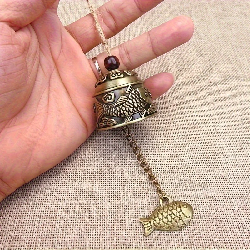 1 Stück handgefertigte Bronzeglocken-Windspiele, Metall-Windspiele im Vintage-Stil, ohne Batterie erforderlich für Schlafzimmer, Büro und Auto