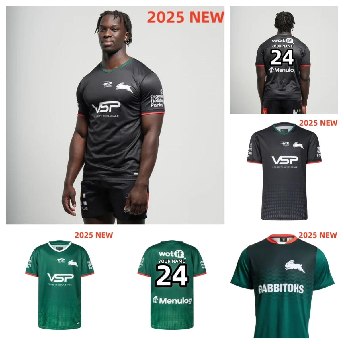 South Sydney Rabbitohs 2025 Home Training Shirt;S-5XL