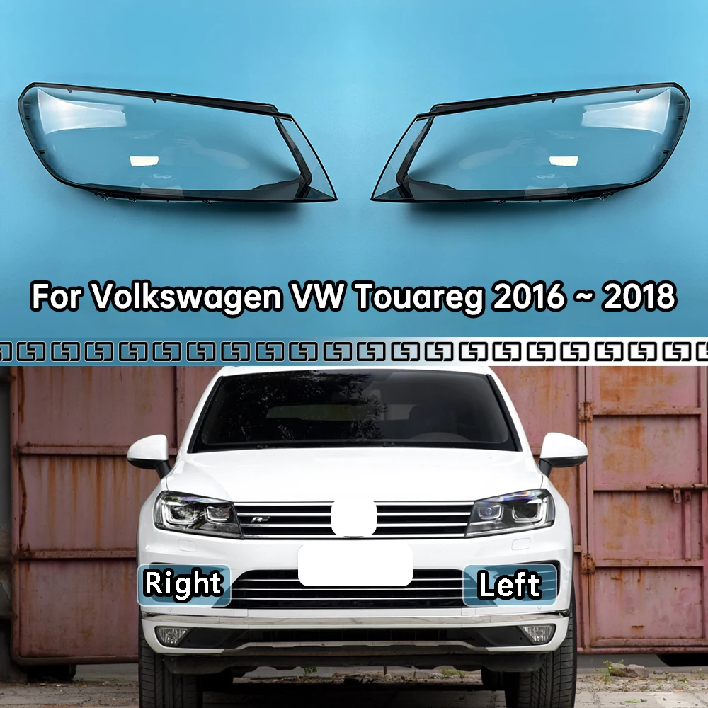 

For Volkswagen VW Touareg 2016 2017 2018 Front Headlight Shell Headlamp Transparent Lampshade Cover Lens Plexiglass