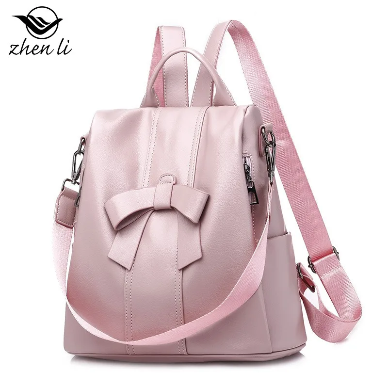

2026 New Fashion Popular Women's Shoulder Bag Sweet Lady Style PU Backpack Bow Small Bag for Amazon
