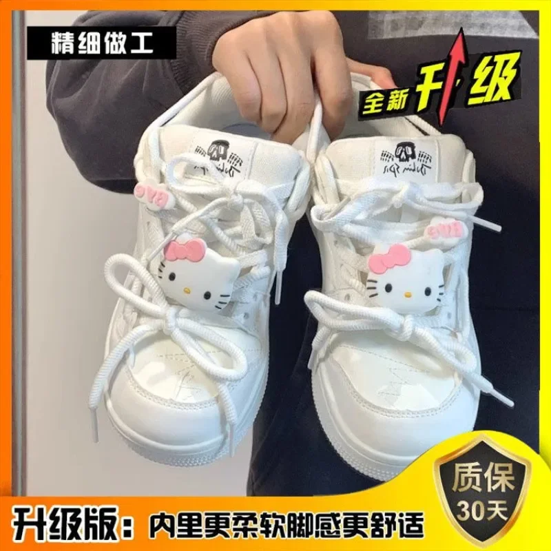 Sweet Hello Kitty Kawaii Sanrio Anime Casual Y2k Shoes Cute Cartoon Kt Cat Fashion Board Sneakers Lovely Gifts for Girls