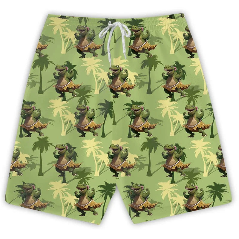 Dinosaur Beach New 3d Printing Men Shorts  2025 Fashion Summer Animal Graphic Swimming Trunks Drawstring Board Shorts